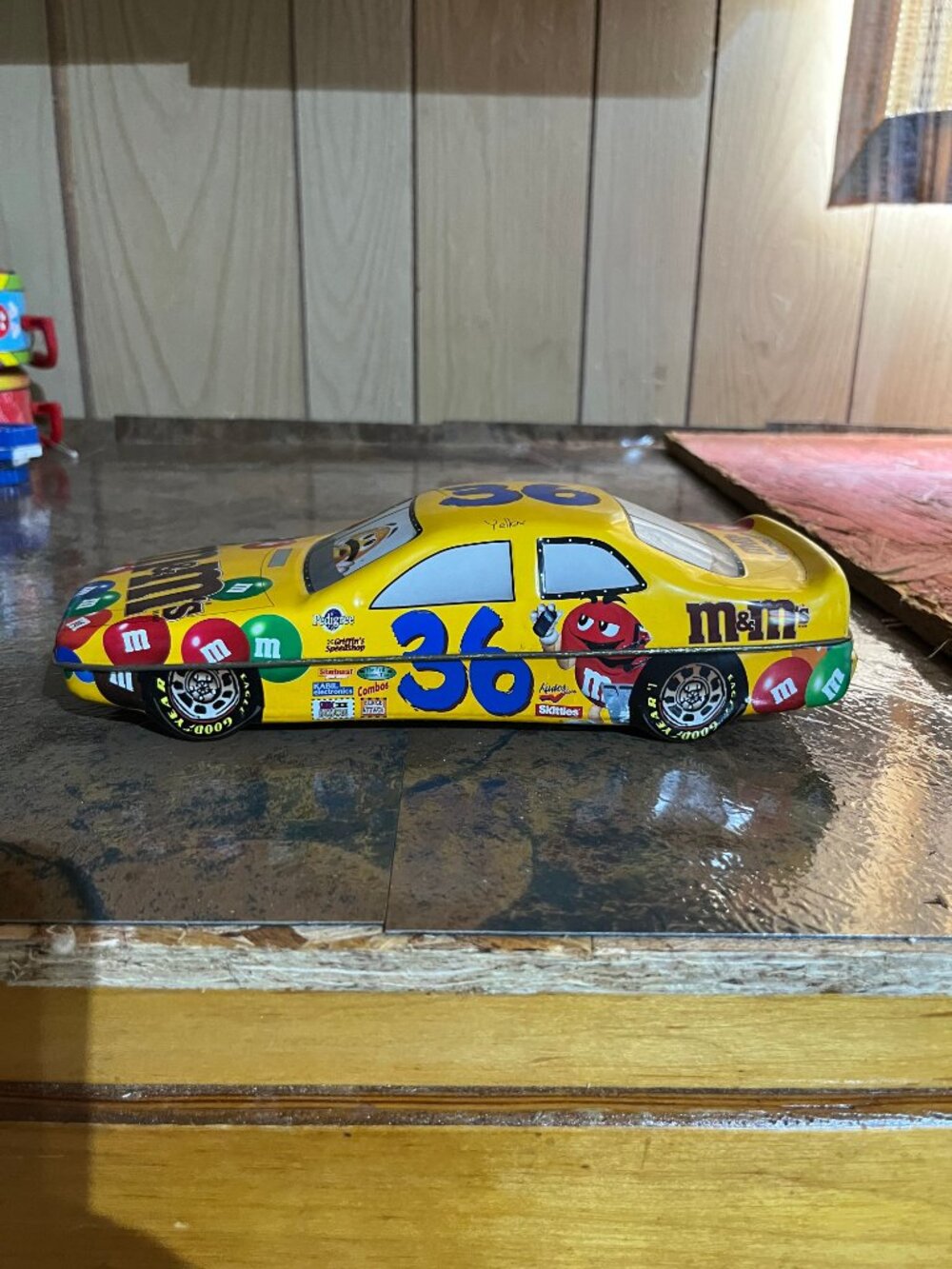 M&M's Racing Team Yellow Second Edition Collectible TIN CAN